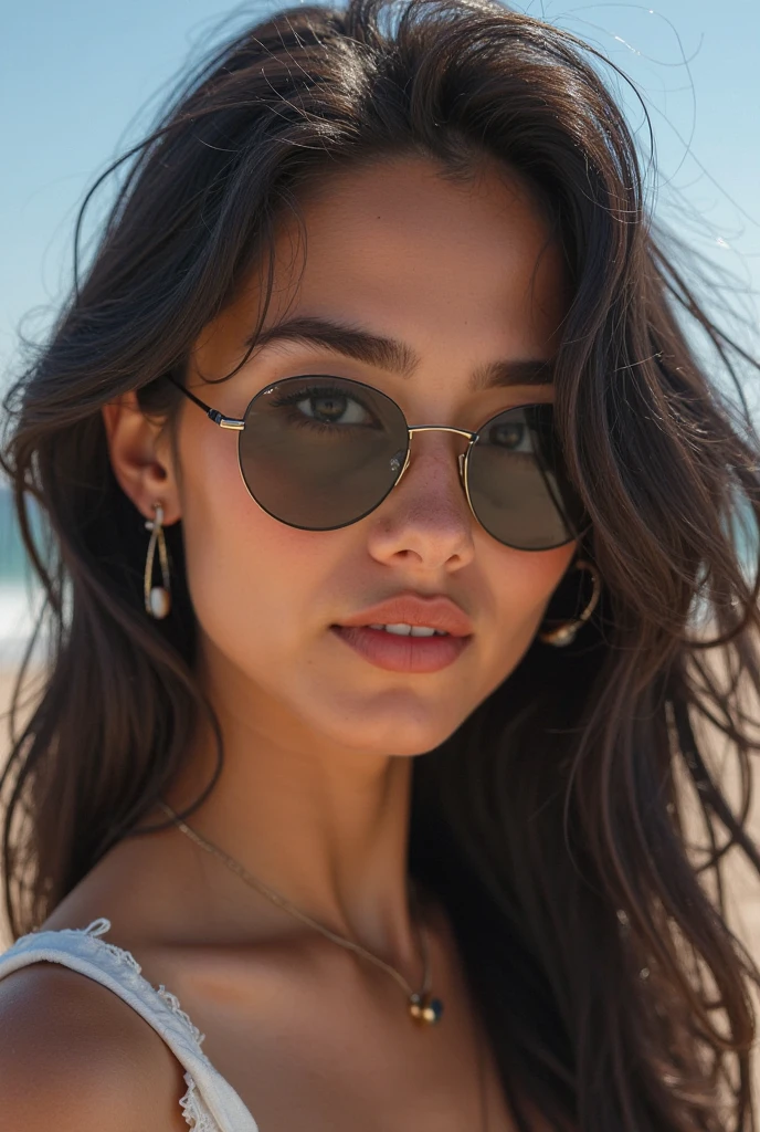 (Imagen de Cuerpo completo de mujer), cuerpo de pie, rostro redondo de mujer, ruborizada, piel muy blanca, piel muy blanca, nariz recta, mejillas grandes y muy abultadas, mejillas rojas, asian eyes, sharp angle eyebrows, labios carnosos, pupilas oscuras, cabello negro, gafas con monturas de estilo mariposa con marcos en punta, face in direct position to the camera, de cuerpo hermoso, completamente desnuda.
