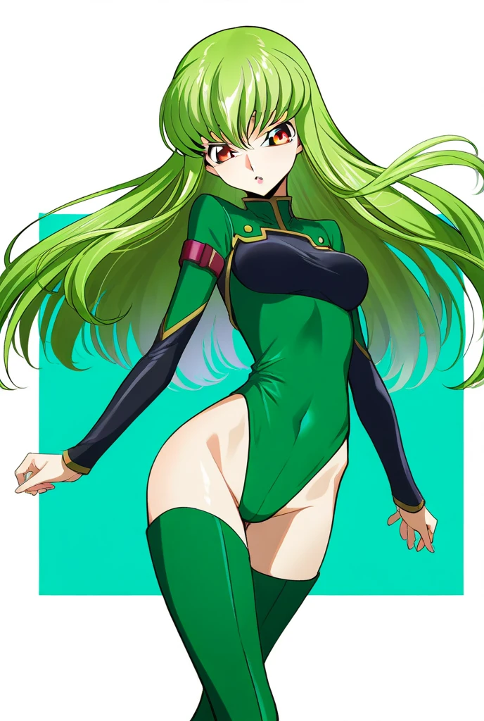 (high resolution, pixel perfect, realistic, gorgeous illustrations), (hyper quality, muste piece, etheric: 1.4), ((solo, 1girl)), ((((c.c.
)))), (((((((stand,open legs)))))), cool atmosphere, ((finely detailed beautiful eyes and detailed face)), ((drunken eyes)), ((thick thighs)), (((wide hips))), ((Big breasts that are about to burst)), fighter, ((((china dress)))), (((cameltoe))), shiny skin, gleaming skin, sweat, simple background,
