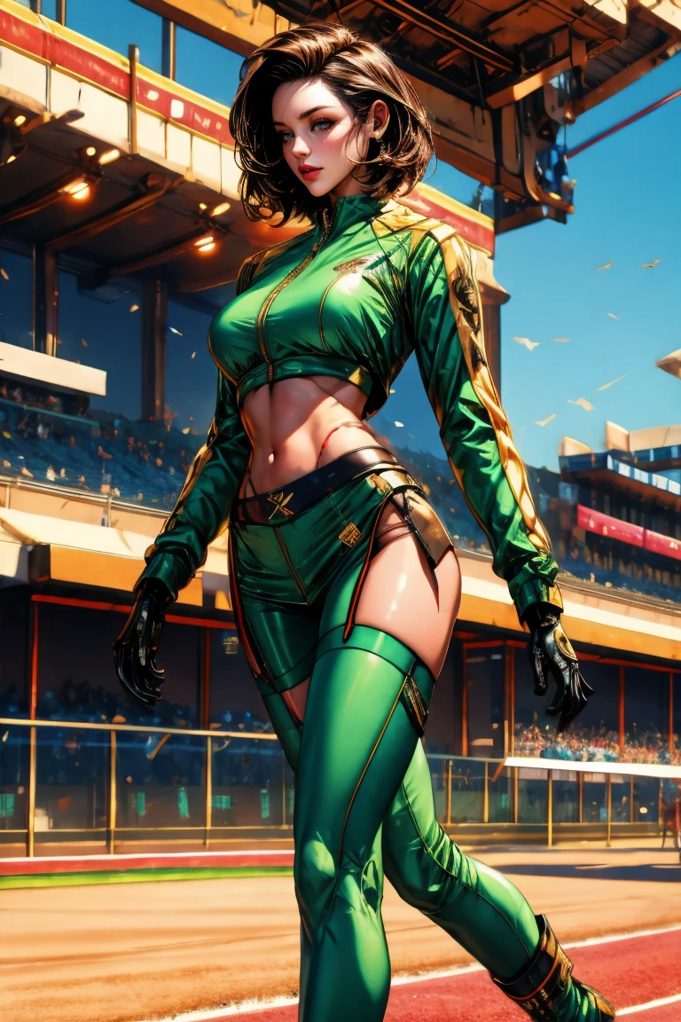 senjumaru shutara, long hair, bangs, blunt bangs, black hair, sidelocks, (black eyes:1.5), makeup, lipstick, red lipstick, anatomically correct, heavy breathing, mature female, best quality, trick_or_treatment, 1girl, green_gloves, hat, swimsuit, syringe, thighhighs, gloves, breasts, green_bikini, bikini, green_legwear, solo, thigh_boots, nurse_cap, boots,, large_breasts, layered_bikini, looking_at_viewer, thighhighs_under_boots, elbow_gloves, navel,  spread_legs, black_footwear, shrug_(clothing), between_fingers, "Vector art, Vivid colors, Clean lines, Sharp edges, Minimalist, Precise geometry, Simplistic, Smooth curves, Bold outlines, Crisp shapes, Flat colors, Illustration art piece, High contrast shadows, Technical illustration, Graphic design, Vector graphics, High contrast, Precision artwork, Linear compositions, Scalable artwork, Digital art", sweating, steaming body, fog, (shaded face:1.2), hollow eyes, makeup, lipstick, brown eyes, looking at viewer, (heavy breathing:1.2), expressionless, nsfw,
