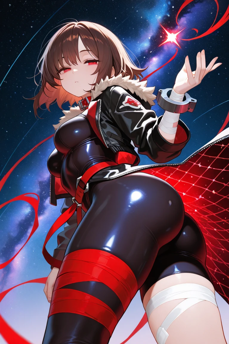 haveรายละเอียดมาก, clear, beautiful body, Beautiful nose, Beautiful character design, perfect eyes, perfect face, very high, 4k, Beautiful legs, perfect legs, good hand, perfect hand, Masterpiece, best quality, haveรายละเอียดสูง, illustration, nonsense, perfect , street fighter, doll set, Chadaloo Doll, doll set, expressionless, ดวงempty eyes, look at viewer, red gloves, Emotionless, black Latex, corruption, mind control, female warrior, full body, hypnotized, ความมึนงงที่ไม่haveความสุข, full body suit, ชุดบอดี้สูทแบบhaveจั๊ม, Both arms are at the sides., obey, perfect woman's body, extremely glossy Latex, hypnosis, Hipnolora, empty eyes, mind control device, Poses, give up_Pose, slave, stand straight, stand, stand at attention, have, necktie, belt, Latex, ชุดบอดี้สูทแบบhaveจั๊ม, thigh high, garter belt, fighting posture, Extend your right arm away from your shoulder into the air with your hand straight., soldier, Ankle boots, hair ornaments, black hair, short hair, green eyes, (((pixel perfect, perfect details))), alone, 1 girl, {make noise_Miku_senkizesshousymphogear:0.8}, Kohinata Miku Shenshoujin, Zenki Sessho Symphogear, smooth, ribbon, hair_bow, hair_ribbon