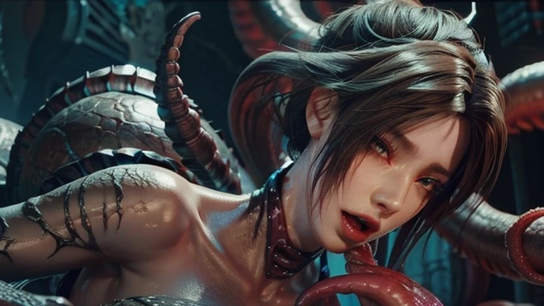 Fine、(The best illustrations)、8k UHD resolution、intricate-detail、top-quality、realisitic、ultra-detailliert、The best lighting、Best Shadows、Soft lighting、Ulutra HD、Ultra-realistic、Tindall Effect、Photorealsitic、(High Detail Skins:1.2)、 (Intricate details, makeup, pureerosface_v1:0.5), (Detailed beautiful delicate face, Detailed beautiful delicate eyes, A perfectly proportioned face, High detailed skin, Detailed skin, best ratio four finger and one thumb, arms below breasts, Tattoo with a red glow under the stomach、Awesome awesome, wide hips, smooth midriff, skiny and thin, __Fashion__, __hair__:1.25)、Digital SLR、 absurderes、(masutepiece: 1.3), (max resolution: 1.2), (Ultra HDTV: 1.2), cinematric light, Detailed eyes and skin, detailed facial features, , (Sharp Focus: 1.2), (Focus on Face:1.2),Perfect Style, Beautiful face, acurate, Anatomically correct, Highly detailed face and skin texture, Detailed eyes, Double eyelids, Thin eyebrows, Glitter Eyeliner: 1 Natural cheeks, Glossy skin, Fair skin: 1.2, (Glossy lips: 1.4),(Shy look: 1.2),Highly detailed facial and skin texture, Detailed eyes, Double eyelids, Natural cheeks, shiny lips: 1.4,Exposed cleavage、Bewitching。Seductive、Dark black hair、Small Devil、Evil Nun、Torn monastic clothing、corsets、fishnet tights、Chest is emphasized、((((Huge glasses, Otaku Glasses, thick glasses, Round glasses)))),(((Colossal tits)))、The long-haired、Braids、Black hair、Ponytail distortion、, Ponytail with a bow tied at the back of the hair, Beautiful expression、Body Up、Large breasts emphasis、Bust, Super tight breasts, Breast augmentation surgery, The breasts are very big and round and round,Toned waist、Wide buttocks、intricate tattoos, demonic intricate tattoos, thigh tattoos, body tattoos, Red sparkling gemstone necklace、Jewelry Gwise, wearing black mesh socks,Wear light red、nffsw, nffsw, Meet beautiful girls, Look at the girl's body, Bat Wings,(((Demon Horns)))、(Devil's Tail)、In the Dark、(Detailed spooky backgrounds:0.8), 2girls、(Girl hugging a girl)、(A dark-haired_length hair_an lingerie_view front_Being hugged_younggirl)、(((Hugging a girl from behind_Grabbing a girl by the shoulders_Grab a girl's lingerie_girl with)))、sitting on、(lying back)、a bed、((Intertwined tentacles :1.2 ))、(Entangled tentacles ), (tentaculata :1.2)