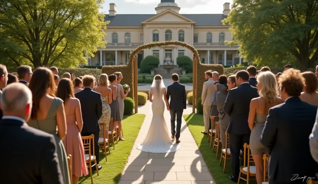 Wedding set-up, greenery, yarn, flowers