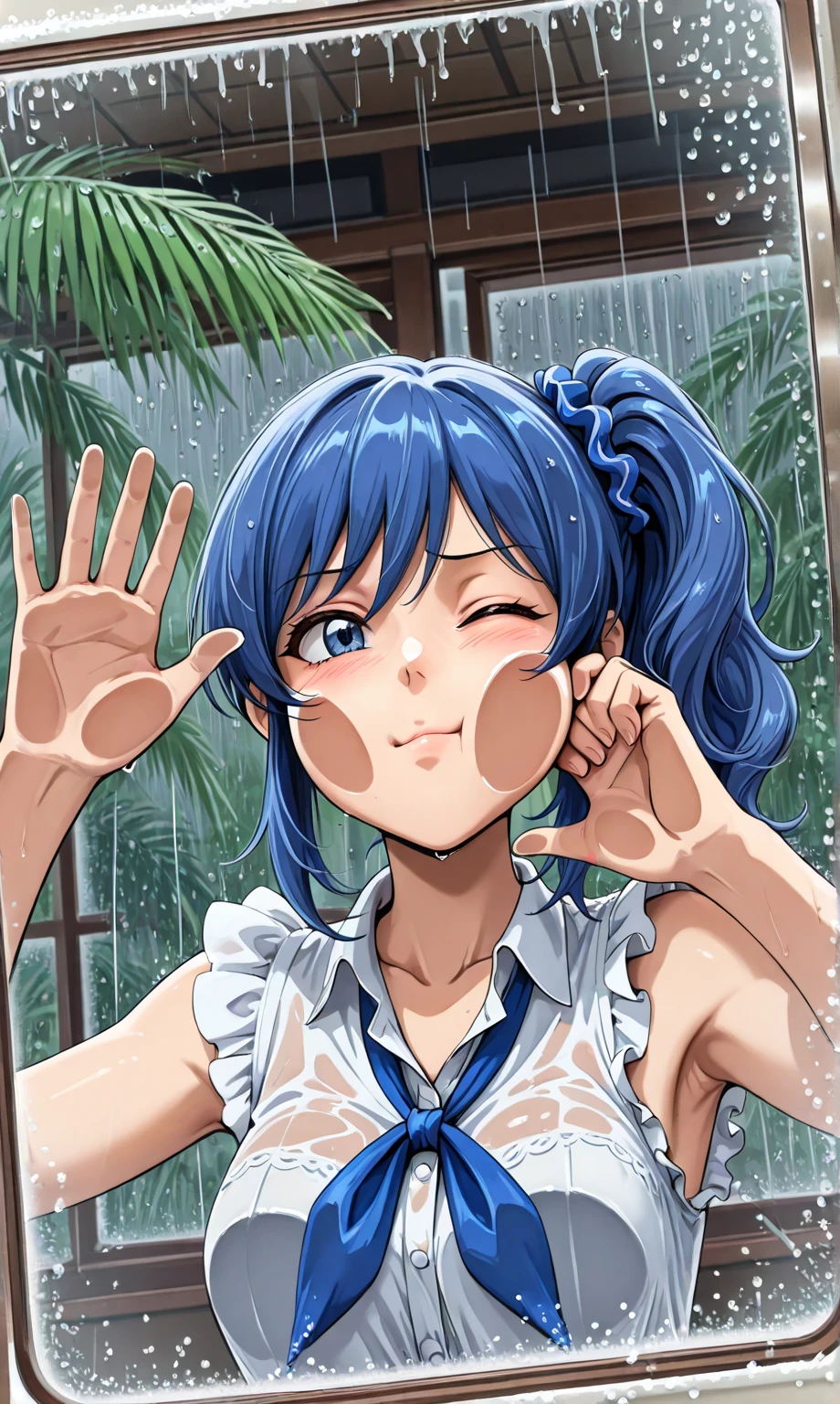 nsfw,uncensored,(super fine illustration,8K CG wallpaper,best quality,extremely detailed,ultra high res anime),1girl, 独奏,(idolmaster), (((chihaya kisaragi))), (, beautiful girl), (beautiful brown eyes),((((beautiful blue hair)))), ((long straight hair)), (wet hair), (wet skin), ((sweat)), ((steam)), (flat chests,very small breasts), (Slender), ((blue Bikini bra)), (see-through), ((pubic blue hair:1.5)), (((seaside at night))), (embarrassed), ((open mouths)),((tongue out)),((smile)),deep breathing, feel good,indecency,spread legs, squatting,(open pussy:1.3),((one eye closed)),((bukkake:1.9)),(cum shot),(front facing),(Kamimei),(look at camera),(sex,cowgirl),(((multiple boys:1.9, peeing on a girl,multiple penises:1.9, gangbang)),(twilight),multiple boys, peeing on a girl, facial, cum on body, multiple penises, gangbang,holding penis))),ecstasy torogao, saliva trail, nose blush,smile,(spoken heart:1.5),(peace sign:1.5),(ahegao:1.5),(bloom:1.3),(look at camera:1.2),(bitch:1.3),(Commemorative photo:1.5),(happy:1.5,love:1.5),
