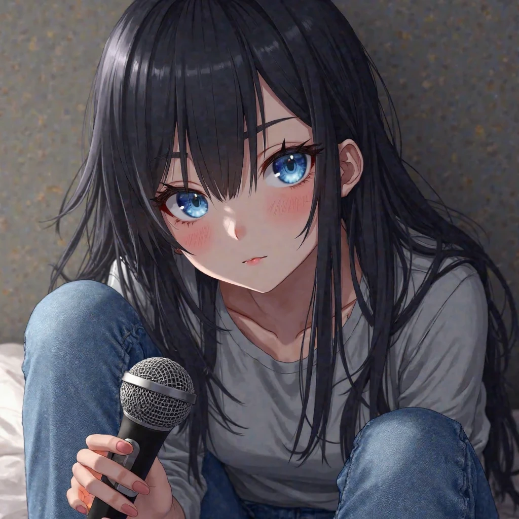 Sitting on a black sofa,looking ahead,from above,handjob,side view,face focus,open mouth,tongue out,cum on tongue,Licking a white dildo,(1girl,Beautiful 14 year old girl),((Slender,Small breasts,Baby Face,Small face,)),looking at viewer,Black Hair,bangs,two side up,Gray Eyes,Drooping eyes,slit pupils,narrow eyes,ollarbone,White sweater mini dress,bare shoulder,Beautiful and detailed anime art,Mischievous smile,Dimly lit room,Simple Background,Gray background,Low lighting
