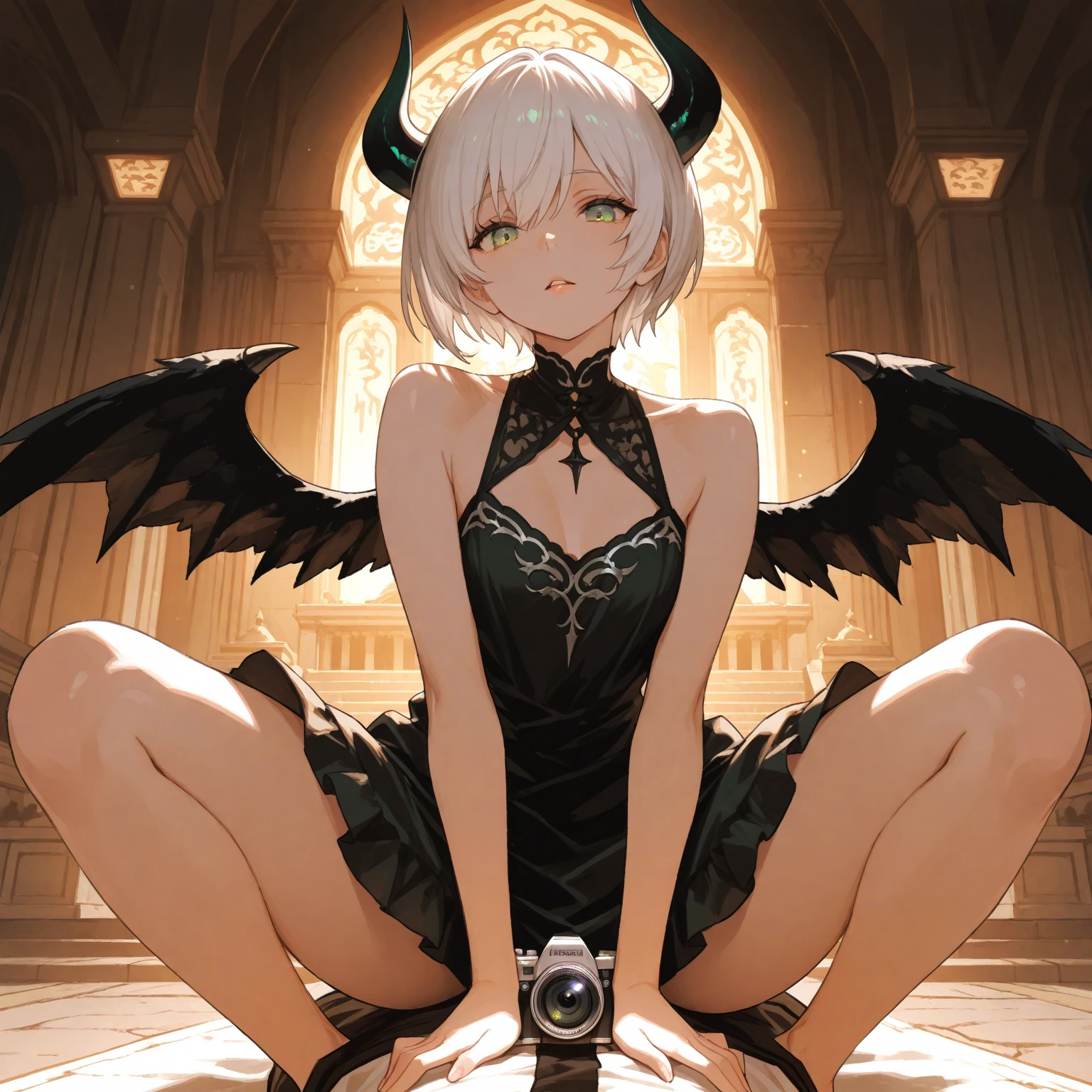 ((best quality)), ((masterpiece)), (detailed), 1girl, Character design, female, dynamic poses, long white grey hair, grey white eyes, very skinny, detailed, best quality, no accesoires around the neck, no shoes, prominent collarbones, skinny arms, flat stomach, visible hip bones, full body, blank white background, plain background, white background, red and white clothing, Bloodborne inspired, occult aesthetic, occult, detailed and intricate steampunk and detailed gothic, NSFW, Very dramatic and cinematic lighting, cosmic horror, grim-dark, side-lighting, perfect face, NSFW, Fluttering lace flared long knee length dress with frilly petticoats, knee length dress, pleated petticoats, petticoats gothic, complex lace boots, side-lighting, gothic aesthetic, wielding a mighty sword with mechanical components, mandalas, small breasts, a fairy, various different types of insect wings, NSFW, full body, whole body, body, plain background, white background, blank background, no background, white background NSFW, chains, full body, whole body, head-to-toe NSFW