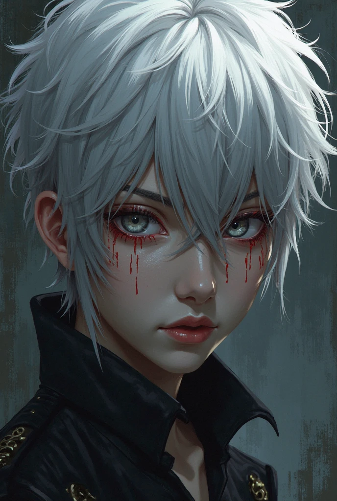 Red blood, white hair, devil's bloody cry