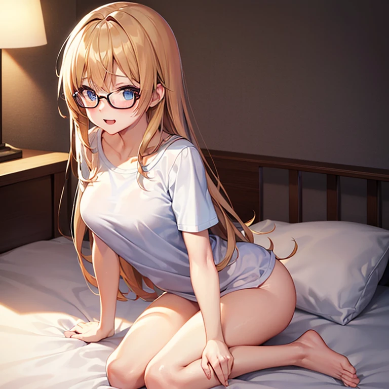 ((best quality, masterpiece:1.3, 8K)), (detailed), highly detailed face and skin texture, detailed eyes, bedroom, laying down, laying down on bed, full body, (slender body:1.1), 1girl, 25 years old, white skin, blue eyes, reading glasses, bright lips, scared, worried, embarrassed, blonde hair, straight hair, long hair, (forehead:1.0), topless, hard nipples, jeans pants, skinny jeans, blue jeans, spread legs, barefoot, (bukkake:2.5, cum covered:1.5, penis:1.4, pov),