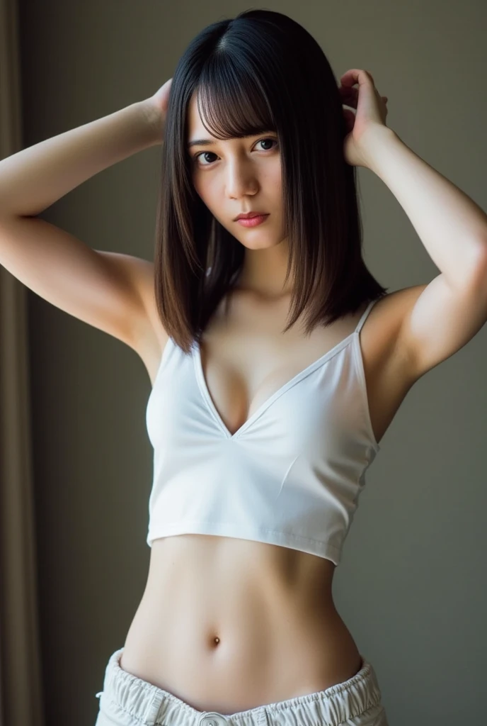 A girl,16 year old,wedding dress,,,bangs bangs,pretty face,slender,armpit,