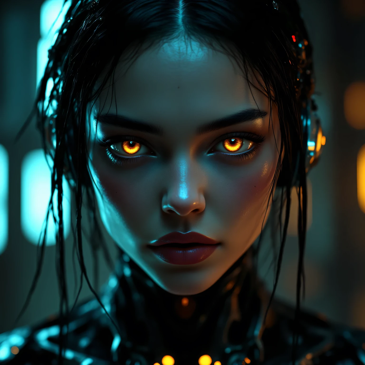 full body cyborg full body portrait detailed face symmetrical steampunk cyberpunk cyborg intricately detailed to scale Hyper realistic cinematic lighting digital art Concept art style mdjrny-v4, (best quality, 4k, 8K, high resolution, masterpiece: 1.2), ultra detailed, Sharp focus,(realistic,photorealistic,photo-realistic:1.37),very face detailed,extremely detailed facial features,hyper realistic skin texture,extremely fine details,intricate details, detailed eyes,detailed nose,detailed lips,detailed facial expressions,intricate facial anatomy,intense lighting, dramatic lighting, moody lighting, cinematic lighting, chiaroscuro lighting, dramatic shadows, dramatic moments, vivid colors, intense colors, deep contrast, cinematic depth of field, cinematic composition, angle of cinematographic camera, anatómicamente perfecto:1.5