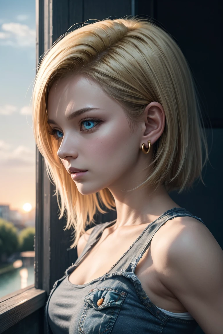 Slender, young, short blonde hair, blue eyes, in town, natural skin texture, 24mm, 4K textures, soft cinematic light, RAW photography, photorealistic, photorealistic, complex, elegant, highly detailed, sharp focus, (((cinematic look))), calm Tone, Insane Detail, Complex Detail, Ultra Detail, High Contrast, Soft Cinematic Light, Dim Colors, Exposure Blending, HDR, Faded, Cold, Waist Thin, Well-Proportioned, (8k, 4k, Top Quality, Hi-Res: 1.1), (Realistic, Photorealistic: 1.1), Girl 1 People, Solo, Face, Twin Tails, Blonde Hair, Bangs, Long Hair, Necklace, Earrings, Lips, Eye Shadow, Jewelry, (Viewer Looking For: 1.8), Spaghetti Straps, Detail, High Contrast, from_side, srfc, stunning complex full color portrait, wearing black turtleneck, spectacular character composition, by Ilya Kubushinov, Alessio Albi, Nina Masic, sharp focus, natural light, sub-surface scatter, f2, 35mm, film grain, --auto --s2
