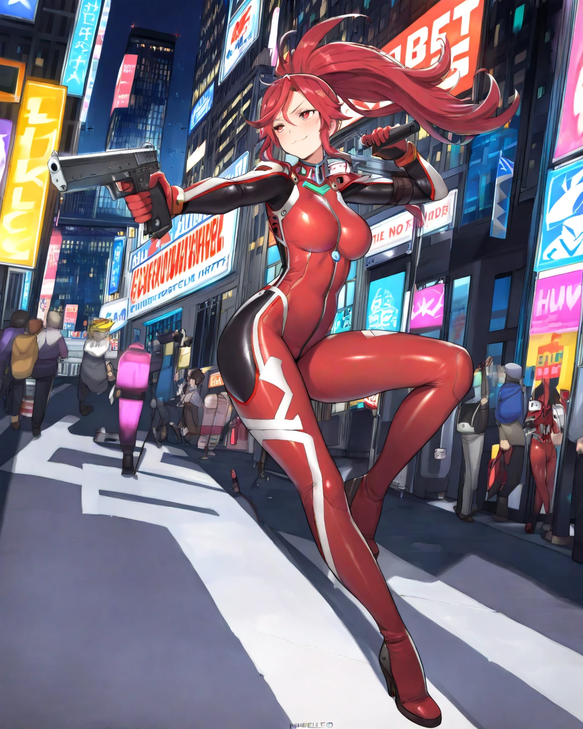 Anime characters standing in narrow alleys with cyan buildings in the background, modern cyberpunk anime, opai cyberpunk, anime cyberpunk, cyberpunk Gunma Prefecture, badass anime 8 K, cyberpunk anime girl, digital cyberpunk anime!!, female cyberpunk anime girl, heroine japanese vivid landscape, anime cyberpunk art, official anime stills, biomechanics oppai, female action anime girl