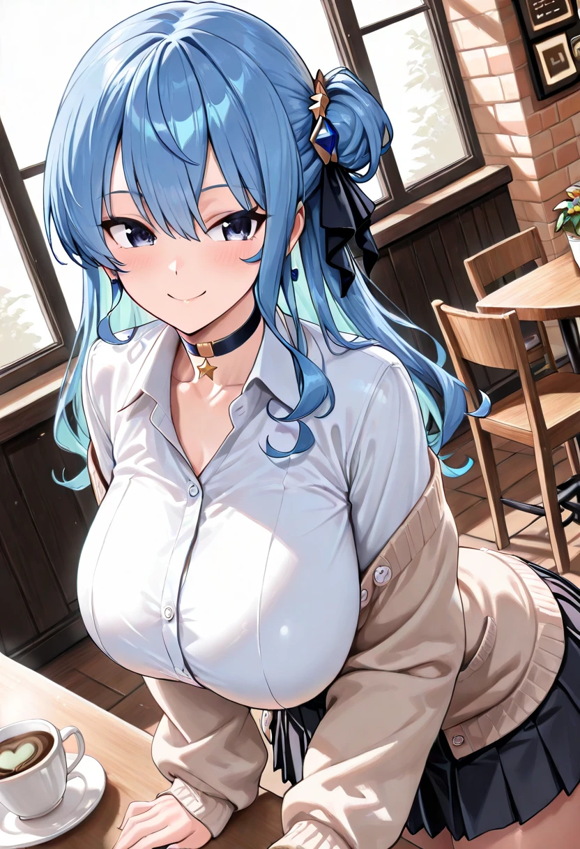 Ram Invaders, detailed, anime, (Ripped Waitress: 1.2), masterpiece, Highest quality, Open your mouth, tooth, ultra-detailed, Yellow Eyes, Cute eyes, detailedな顔, pretty girl, 大きなchest, Blushing, (Wet: 1.2), chest, Nipple slip, (Normal position:1.5), (Nipples: 1.2), (Inside the restaurant: 1.2), (Heart-shaped pupils: 1.5)