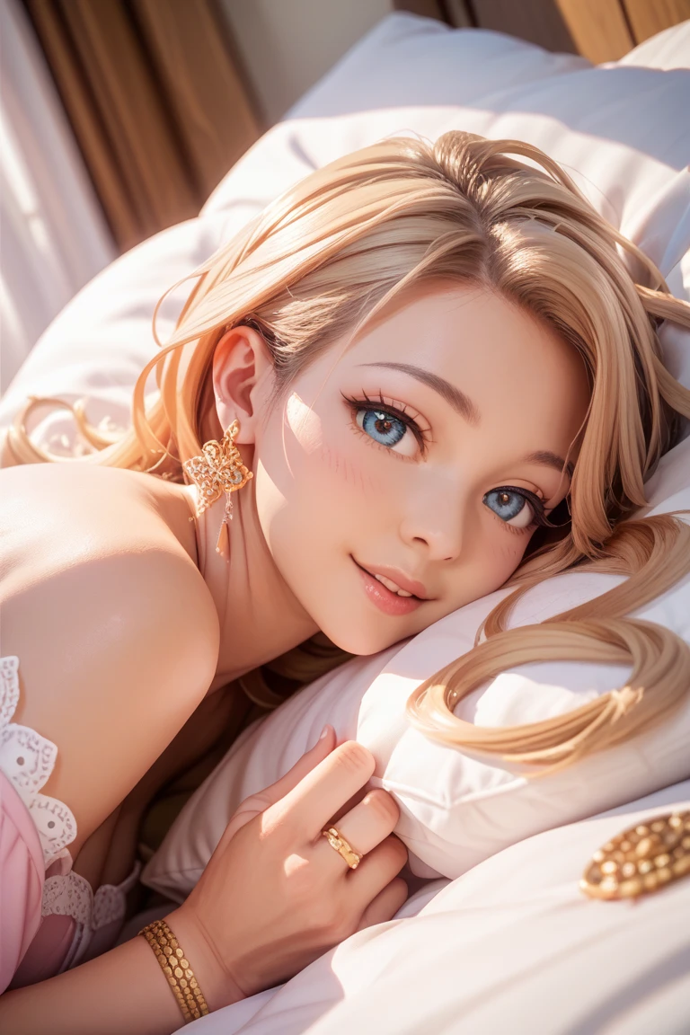 cheveux blonds, hair behind the ear, yeux violets, fille, adolescent, topless, plage, lying down, lecture, string, solitaire, award winning, Best quality, high resolucion, 8k --auto