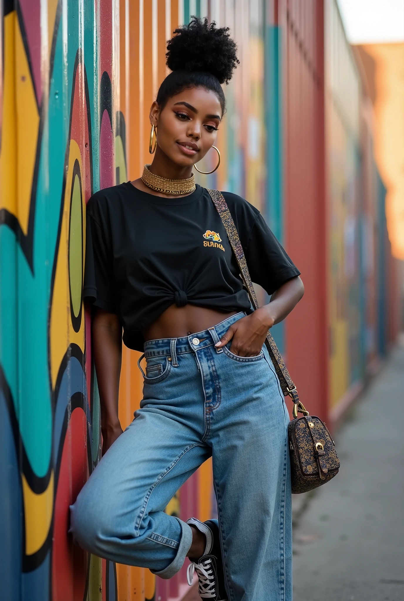 mujer africana, sexy, cuerpo completo, blusa, universidad, pantalon