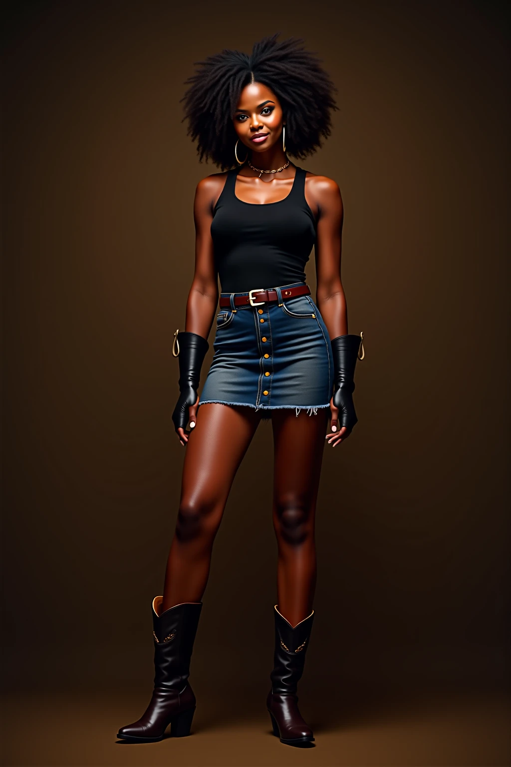 Black woman, dreadlocks, underboob