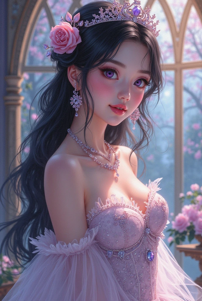 (Watercolor: 1.3), (Watercolor), Ink, A Beautiful Girl, Solo, Rose Flowers of Multiple Colors, Portrait, Leaves, Bangs, Black Hair, Long Hair, Purple Eyes, Flower Earrings, (Crying), Full Body Portrait, 4K Resolution, High Resolution, Ultra High Resolution, Epic Shooting, Detailed, Accurate, Detailed, (Masterpiece)
, detailed face, detailed eyes, detailed hands, elf woman, full body