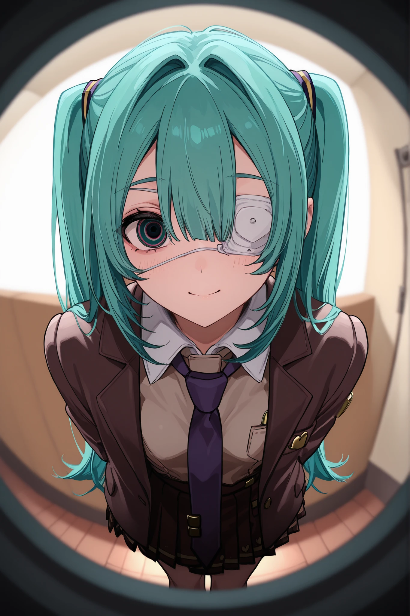 masterpiece, best quality, Hatsune Miku、 monitoring、menhera、Illness、Peephole