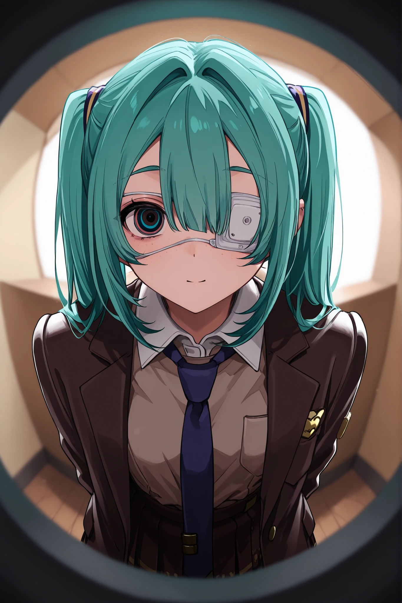 masterpiece, best quality, Hatsune Miku、 monitoring、menhera、Illness、Peephole