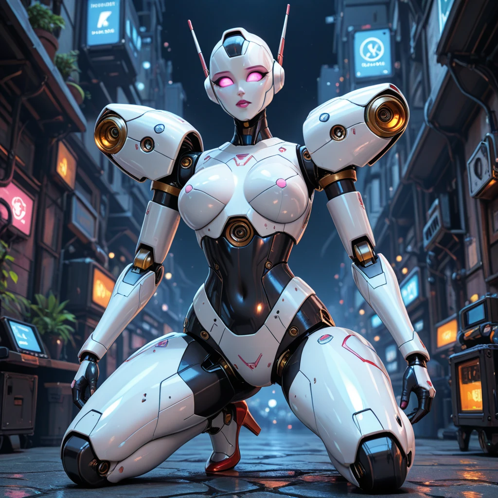 Realism, a woman in white lace (lace, full robot suit: 1.55) (sitting table: 1.5) (body turn to viewer: 1.2), (head to left: 1.8), (cross legs: 1.4), gray hair, cyborg, robot parts, beautiful and detailed body and face, sakimichan hdri, amouranth, beautiful and detailed orixa, 2049, chiaki nanami, african futuristic, made in maya, sam yang, 2070, cyborg, robot part, 150mm, beautiful studio soft light, edge light, vibrant details, luxurious cyberpunk, lace, surrealism, anatomy, facial muscles, cable wire, microchip, elegant, beautiful background, octane rendering, 8k, best quality, masterpiece, illustration, very refined and beautiful, very detailed, CG, unified, wallpaper, (realistic, Realism: 1.37), stunning, fine details, masterpiece, best quality, official art, very detailed CG unified 8k wallpaper, ridiculous, incredibly ridiculous, robot, silver helmet, (full body: 1.4), sitting, (nsfw: 1.2),
