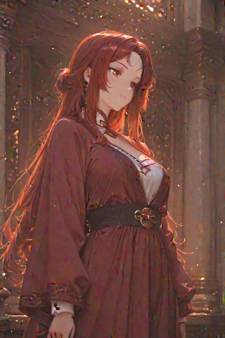 anime big breast,quadratic element,Flat-chested loli,red tinted hair,red pupils,solo person,full bodyesbian,high high quality,high detal,high qulity,The hand structure is correct,The hand details are correct, --auto