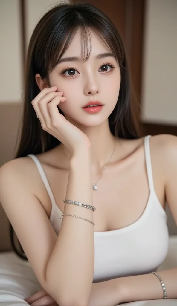 Best Quality, masutepiece, High resolution, Girl VN02, 1girl in, Porcelain dress, Hair Accessories, Necklace, Jewelry, Pretty Face, On Body, Tindall Effect, Realistic, Shadow Studio, Rim lighting, dual-tone lighting, (High Detail Skins: 1.2), 8K UHD, Digital SLR, Soft light, High quality, Volume Light, Sneak Shots, Photo, High resolution, 4K, 8K, Background blur,