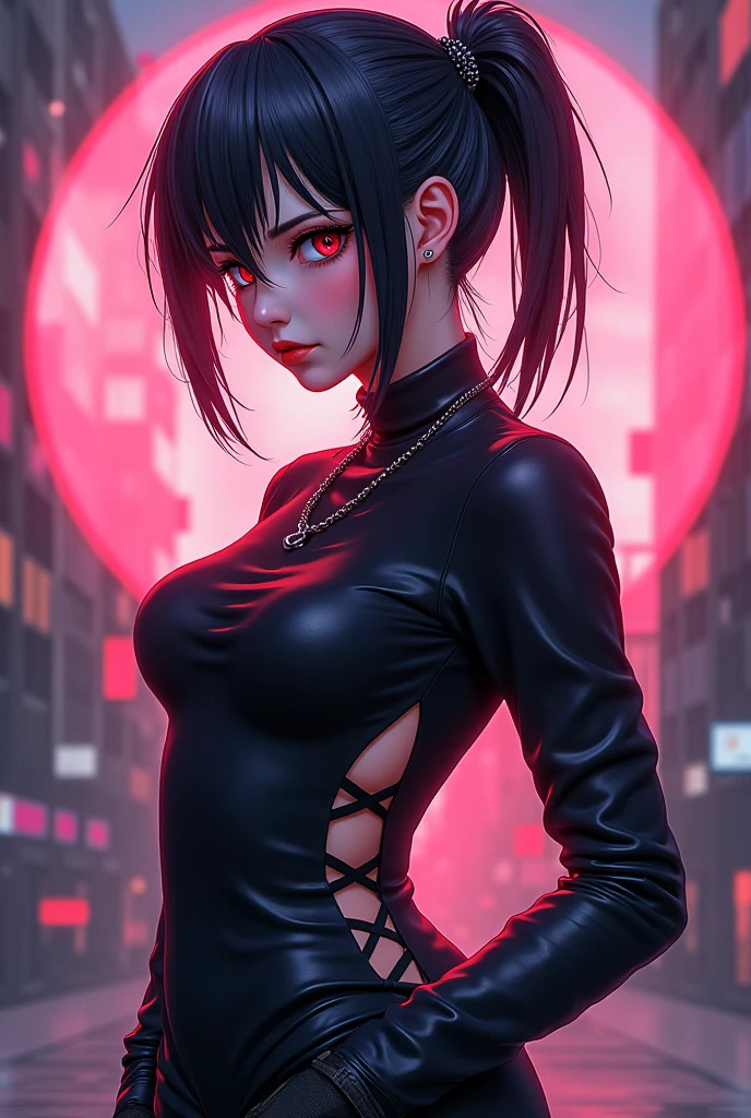 I want a picture of a anime  with a devilish smile