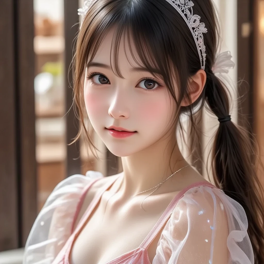 (1 Glasses Girl:1.3, Solo), (Audrey Hepburn:1.3), (A very beautiful and beautiful Japanese woman), (Sexy girl), (Professional attire:1.3), (22 years old: 1.1), (Walk from Tokyo Station:1.3), (Attractive random poses:1.3), (in Tokyo:1.3), (looking straight at you:1.3), (stare at you:1.3), (Front view:1.3), Break, (pony tails:1.3), (Shiny black thinning hair:1.2), bangs, Dark brown eyes, Beautiful eyes, Princess Eyes, (Big eyes:1.3), bangs, wears glasses:1.3, hair between eye, Short hair:1.3, (Slender:1.1), (small medium breasts:0.95), (Thin waist: 1.15), (detailed beautiful girl: 1.4), parted lip, Red lips, full makeup, (Shiny skin), ((Perfect female body)), (Upper body image:1.3), Perfect anatomy, Perfect proportions, (The most beautiful Korean actress face:1.3, Extremely cute and beautiful Japanese actress face:1.3), Break, (View viewer, Wearing cute bitch coordinates, (Crazy meticulous white cotton vest:1.3), (Beige leather leather pants:1.3), (Pin-heels:1.3), Detailed clothes, Break, (Detailed background of the Tokyo Conference:1.2), (Soft studio lighting: 1.3), (Fake lights: 1.3), (Backlight: 1.3), Break, (Realistic, Photorealistic: 1.37), (Masterpiece, Best quality: 1.2), (超高分辨率: 1.2), (RAW photo: 1.2), (Sharp focus: 1.3), (Face focus: 1.2), (Ultra detailed CG unified 8K wallpaper: 1.2), (Beautiful skin: 1.2), (Pale skin: 1.3), (super sharp focus: 1.5), (super sharp focus: 1.5), (Beautiful pretty face: 1.3), (Super detailed background, detailedbackground: 1.3), Ultra Realistic Photo, Hyper Sharp Image, Hyper Detail Image,