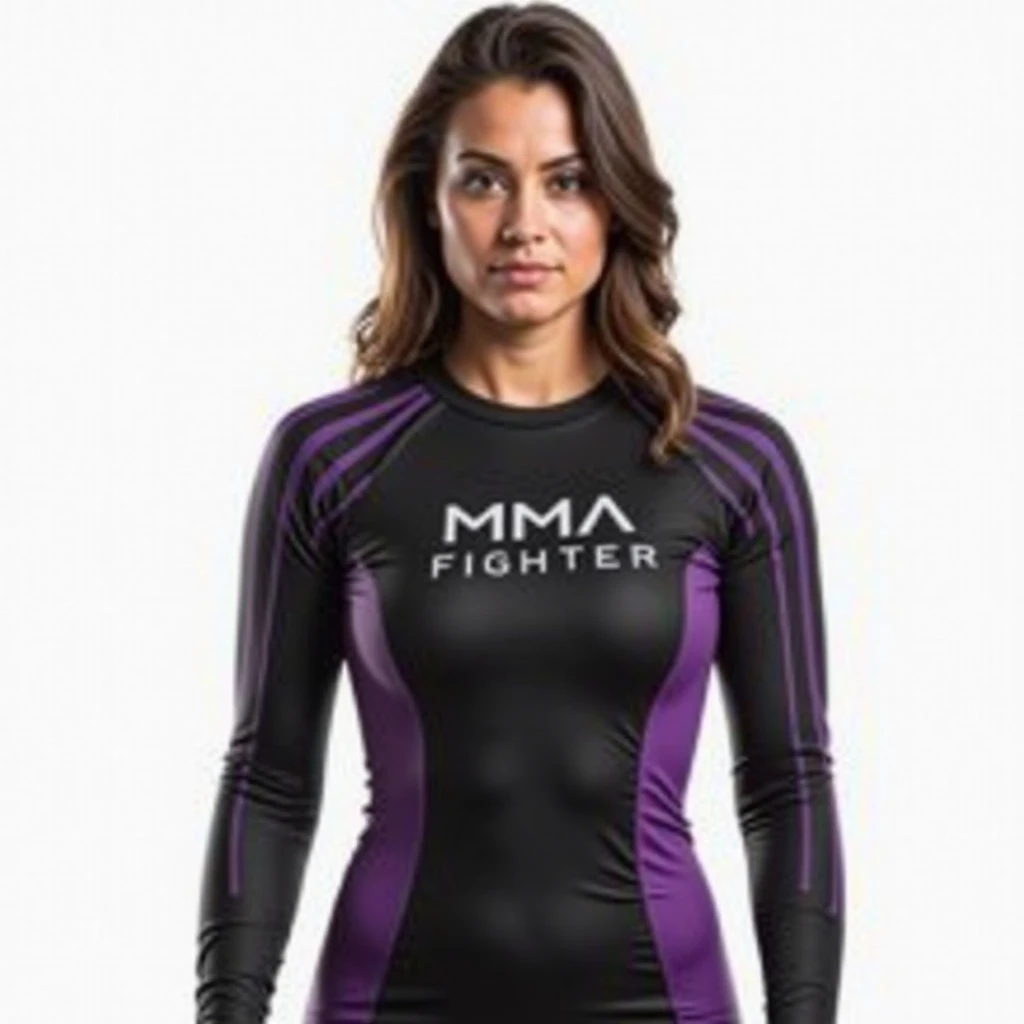 Glamour portrait of a 55-year-old Javanese woman with gray hair, seductive gaze, brown eyes, some wrinkles on her face, 8k, detailed background, wrinkles on body, indoor gym, NSFW, ((BJJ Rashguard and bikini bottom)), showing full body, full body, quite small breasts are exposed, looking at viewer, smiling, teeth indoors,soft lighting, extreme detail, hdr, high bun of hair on top, ((feminine mature athletic muscles:1.2))