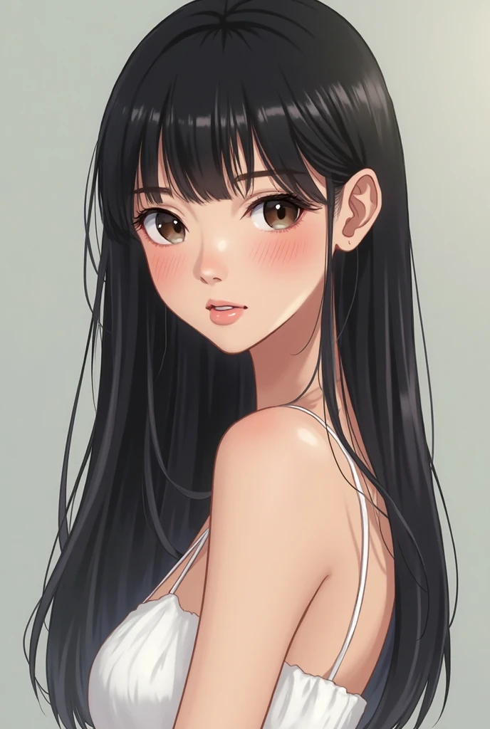 ((Classic thick voluminous bangs:1.1)),(((Longer, heavy be, More voluminous side locks:1.1))),, hime-cut, Hairstyle with straight bangs, Round face with dull bangs, dull with long hair、Bangs are cut straight, (((Full body, thighs thighs thighs thighs)))