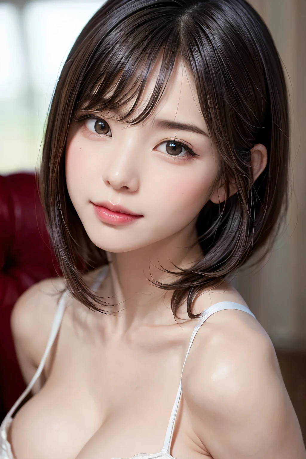 (RAW photo:1.2)、highest quality、beautiful detailed girl、laughter、short hair、highly detailed eyes and face、beautiful and detailed eyes、huge file size、High resolution、8k wallpaper、finely、Highly detailed ticker uniform 8K wallpaper、light shines on your face、movie lighting、16 year old girl、sexy pose、(photorealism:1.4)、enlightenment、Super detailed、uniform、Japanese high school student