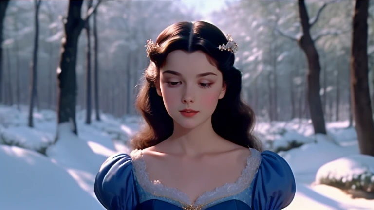close up, the 90s scene movie, a young princess in standing in a swan lake in winter in the 16th century, a screen shot by Chen jiru, featured on tumblr, aestheticism, history movie, beauty face, movie still, 1990s, look like snow white, film grain, the 16th century outfit, europe in the 16th century