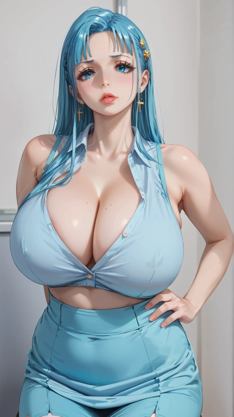 Gigantic sagging breast.