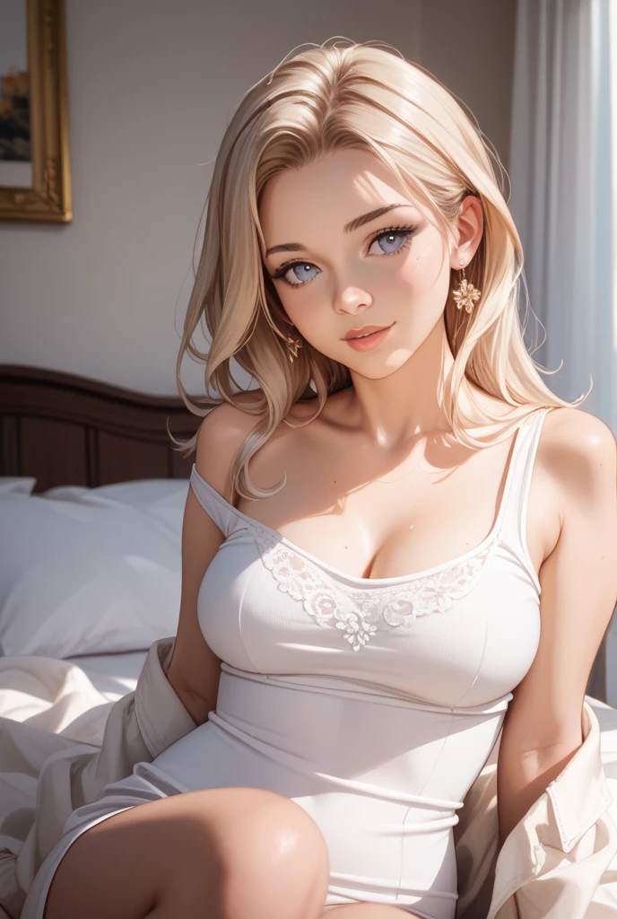 1girl, 25 year old, yamatowanpi, anime girl in white bikini on a room yamato, ultra realistic 8K CG, Masterpiece, ((Ultra detailed background, delicate pattern, Intricate details)), (Highly detailed, Fine details), Best quality, 1girl, (photorealistic:1.4),beautiful lighting, absurd, RAW photo, Film grain, ((big breasts, thin girl)), yamato, 1girl, Long hair, white blue hair, only, hazel eyes, cleavage, They are smiling, (big breasts), have, makeup, bare shoulders, strapless, ruffles, thigh highs (complex detailed background), 26 year old, white skin, feminine, lovely, one piece yamato, natural whitehead, happy, relaxed , white bikini, Woman in white bikini posing on a room , Beautiful light blue bikini model, Beautiful white girl, yamato, model, IG model, natural white hair, white hair, 26 year old, perfect skin, beautiful girl young, Yamato, 1girl, long hair, white hair, only, red eyes, 26 year old, white skin, natural makeup, natural girl, Yamato, big breast, perfect breast, big , big breasts, Yamato from One Piece, seductive, bigger tits, white bikini, big butt, perfect butt, seductive, yamato,looking to the camera, happy, lovely, real big , big , big breast, big butt, perfect butt, perfect eyes, horns, orange eyes, earrings Trained abdominal muscles, show nipples, show vagina, spread legs..