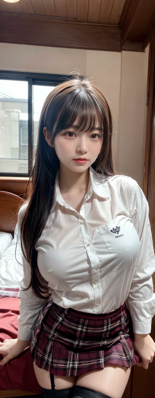 ((highest quality, 8K, masterpece :1.4)), highest real,Sharpness:1.3, Perfect Body Beauty:1.4,(pureerosface_v1:0.008), ((super real,best quality)),(soft lighting),super detailed face,top-quality,SUPER high resolution,Extraordinary beautiful girl,Detailed cute and beautiful face,facial hairs,Bangs that extend to the face,Bangs between the eyes,eye liner,Lush bust,fine eyes, double eyelid,((In-focus image,no blur)),,(((alone girl))),fine detail,highly detailed face and eyes, (cute face:1.6), my sister,18years old,(huge breasts:1.8,beautiful areola,small areola),----((NSFW:1.4))----------((make eye contact with the audience)),((Composition from the avobe:1.2)),-----(Inside the hospital, bright room, Marble floors, white concrete walls,large windows, sunlight shines in),(Beautiful BROWN hair:1.2, long Hair:1.2,CUTE HAIR STYLE),-----(SMILE FACE:1.4),PAIZURI:1.5.(((long penis, breasts blowjob:1.2)), (( penis is between breasts:1.2)),((Close your breast with both hands))),------(Squatting:1.4,arched back:1.3,place both hands on breasts:1.2),((close up face:1.2,upper body:1.2)),-----((Real short nurse uniform:1.2, white nurse uniform:1.2, white nurse cap:1.2)