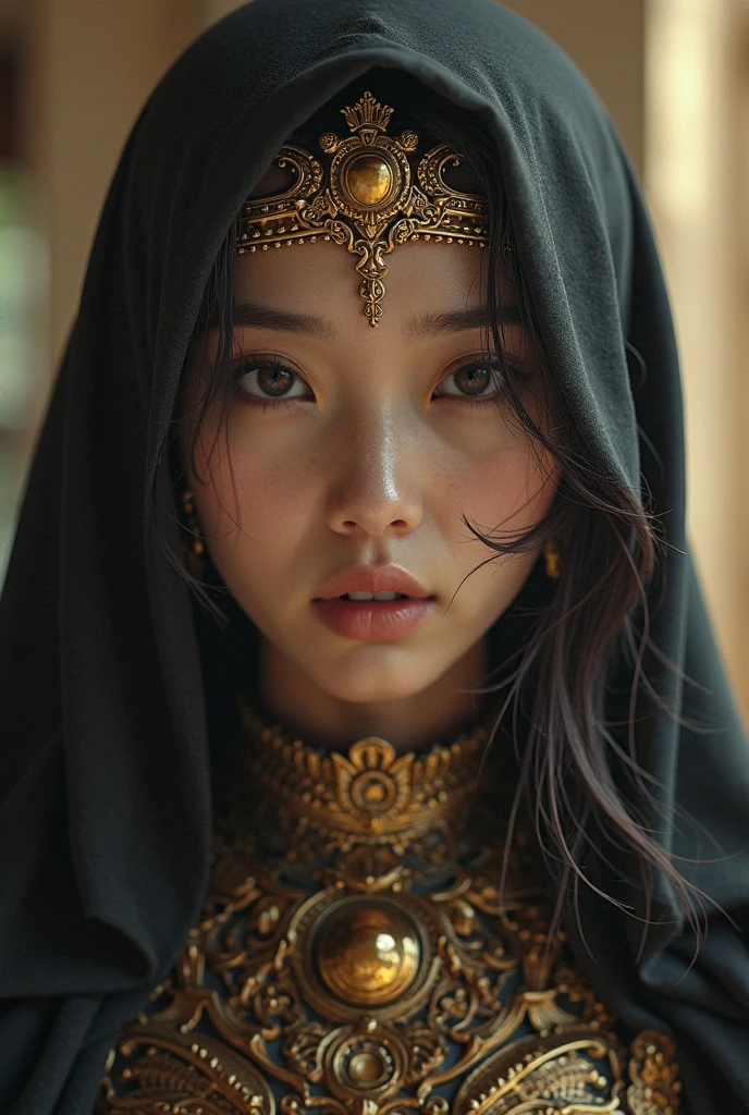 forst, belly dancer, mongol, hijab, neckleace, reflection light, Bright dark, Depth of field, cinematic lighting, ray tracing, Sony FE GM, ultra HD, super detaill, work of art, texturized skin, High details, best qualityer, awardwinning，3d,HDR（high-range dynamics）,ray tracing,nvidia RTX,Hyper-resolution,Irreal 5,underground dispersal、PBR Texture、post-proces、Anisotropy Filtering、Depth of fields、maximum definition and sharpness、Multi-layered textures、Albedo and Specular maps、Surface coloring、Accurate Octane Rendering Simulation of Light-Material Interactions、Two-colored light、large aperture、Low ISO、White balance、the rule of thirds、8K raw data