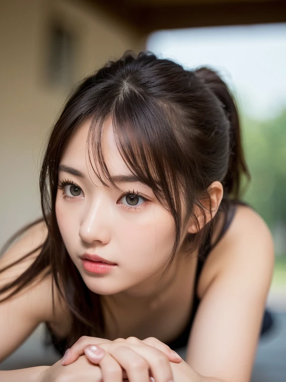 Highest quality, Face Focus, Soft Light, Ultra-high resolution, (Realistic:1.4), RAW Photos,
1 Japanese girl, alone, cute, (pupil, Light in your eyes),  Beautiful face in every detail, (Detailed eye resolution),(High resolution detail of human skin texture),
(forehead、short twintails),
Small breasticro Bikini、Sandy Beach、night、Palm tree、Buckshot、Beautiful shoulder blade、Open your mouth a little、freckles、
(Portraiture)