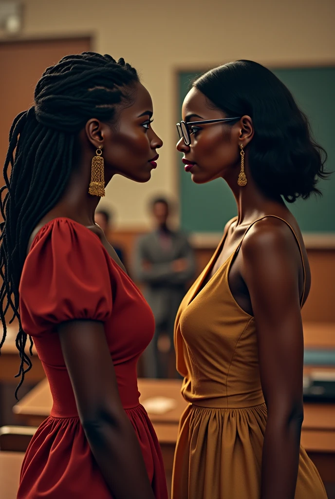 (glamorous photograph of 2 women, Suzy Yamura face, melanesian mixed asian girl, dark skin, big breasts), (fully nude), (highly detailed face:1.4), (smile:0.9), (muscles:1.4), (Lucy Liu as a sexy teacher with an updo:1.2), (background inside bright, well lit, private study, old furniture:1.1), (8k, uhd, dslr, high quality, cinematic lighting, bokeh), (dramatic, award winning photography, 3 women:1.3), ((realistic)) ((3 women)) Random African American celebrity