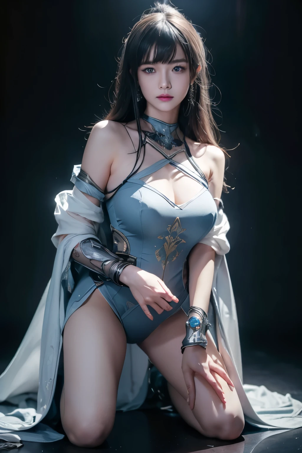 woman, hyper sexy, ultra seductress, (Jedi meditation:1.3), serene photo,1girl, Jedi master in deep meditation, in jedioutfit, sitting cross-legged, (desert oasis:1.1), Absurdres, hdr, ultra detailed illustration, extremely detailed face, RAW photo, film grain, skin pores, trending on deviantart