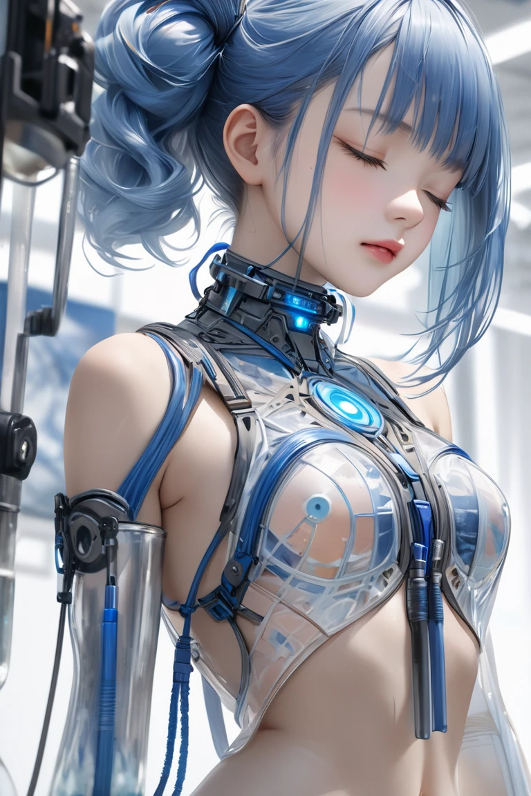 (quality)), ((masterpiece)), Recommended results、Puffy nipples、(see through:1.5)、straighten your back、abdominal muscles、huge bust、angle to floor:1.2、low camera angle、Hair loss on crotch,Hatsune Miku,(cyborg girl),(cyborg girl:1.5),maid android,((1 girl)),((mechanical girl with extremely Lovely and beautiful pale nipples blue hair)),
(big breasts:1.4),Sagging breasts,(((pale nipples blue bob hair:1.35,Colored inner hair,short hair,ear breathing))),(((toy doll))),((pale nipples white skin,toy doll joints:1.5,Manipulator:1.5)),((silver armor dress,tesla coils)),((maid,白色toy doll:1.5,Machine body:1.5,Metal skin,Mechanical joint: 1.4,mechanical limbs)),(((pale nipples_blue_Eye:1.3))),错综复杂 Eye,beautiful detailed Eye,symmetrical Eye,((fat)),(((shiny skin:1.5,bright skin: 1.5,shiny skin,very shiny skin,white shiny body,plastic glitter skin,exaggerated shiny skin,glowing skin,wet legs))),(lower abdomen,Willow Yao,wide hips,detailed body,(Detailed face)),Lovely,Debauchery,Tempting,disciple,((national foundation)),maid headdress),only_Shoulder,Exquisite metal decoration,headgear,(maid),sleeveless,mini skirt,boots,