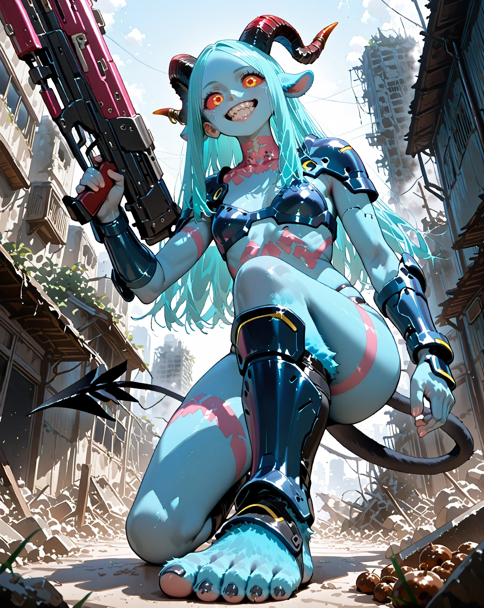 best quality, high_resolution, distinct_image, nsfw, girl,eat_man,half corruptied_monster girl, alien:0.4,mecha:0.4,cowboy shot,
