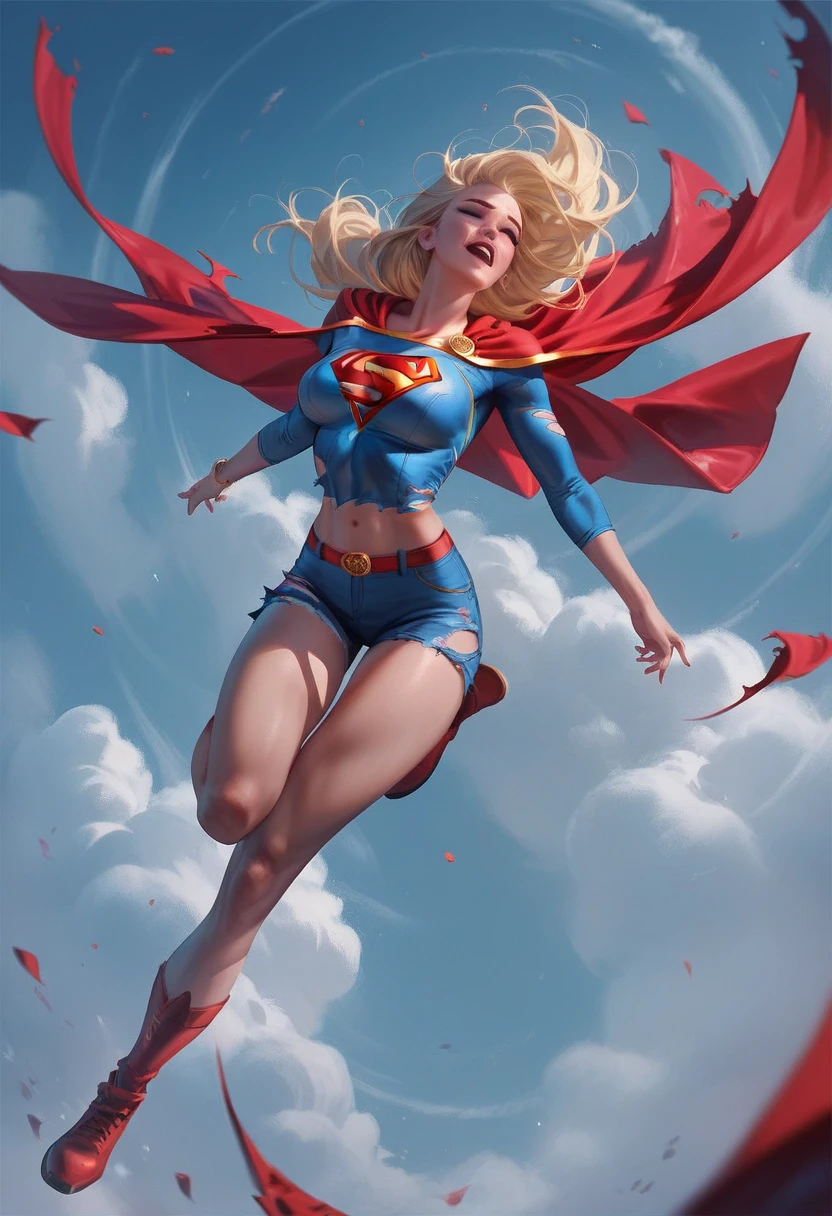 (tiro de cowboy), sfw, (Masterpiece artwork), (best qualityer: 1.0), (ultra highres: 1.0), detailedeyes,
BREAK Supergirl, 1girl, long blonde hair, mid-air, flying hair band, \(offwhite\) crop top, shortsleeves, layer, blue pencil skirt, mitts, boots
BREAK
(clouds, city in the generated mountains, sultry posing, neve