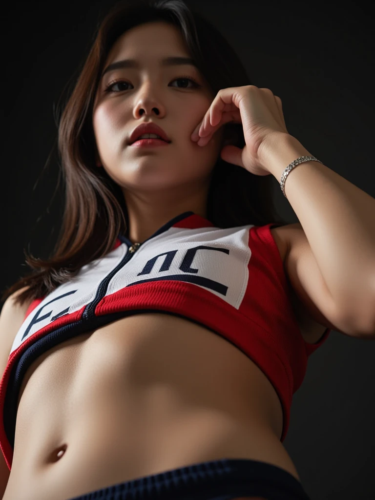 onoff,side-by-side photo,split screen,Muay Thai boxer, Muay Thai costume,beautiful woman, sharp eyes, long eyelashes, tight sexy body,masterpiece photograph,fighting pose,mideum shot,The fighter is a beautiful woman with long hair, realistic photo,depth of field,cinematic lighting,