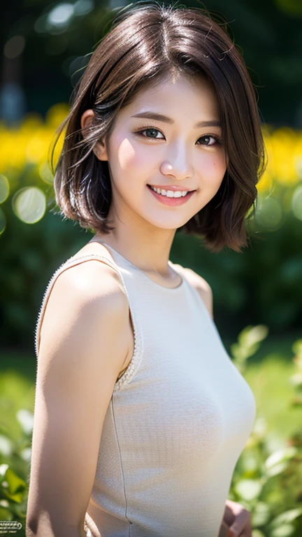masterpiece,best quality,(Japanese),((Beautiful girl)),cleavage,(off shoulder:1.2),(perfect body beauty:1.2),(shy smile),beautiful teeth,From slightly above