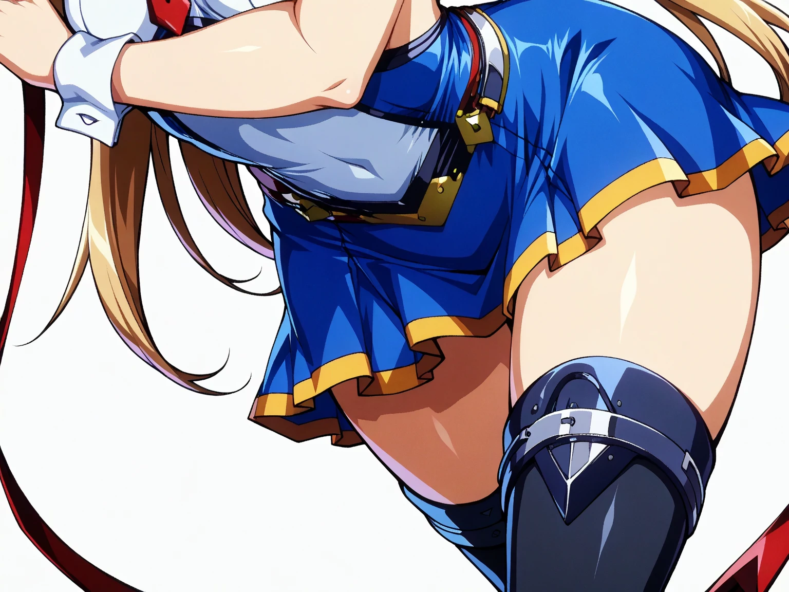 ultra-detailed, Explicit, Beautiful body, Beautiful Nose, Beautiful character design, perfect eyes, perfect face, ultra highres, 4K, beautiful legs, perfect legs, Nice hands, Perfect hand, Masterpiece, Best Quality, Highly detailed, illustration, absurdres, perfect anatomy, street fighter, doll suit, shadaloo doll, dollsuit, expressionless, blank eyes, looking at viewer, red gloves, emotionless, black latex, corrution, mind control, female combatant, full body, hypnotized, unhappy trance, full body suit, ribbed bodysuit, both arms at side, obey, perfect female body, extremely glossy latex, hypnosis, hypnoLora, empty eyes, Mind control device, poses, submissive_pose, Slave, hat, necktie, stand up straight, standing, standing at attention, hat, necktie, belt, latex, ribbed bodysuit, thighhighs, garter belt, Fighting Stance, extending the right arm from the shoulder into the air with a straightened hand, military, thigh boots, 1girl, Solo, brown hair, short hair, blue eyes, twin tails, Akeno Misaki, High School Fleet