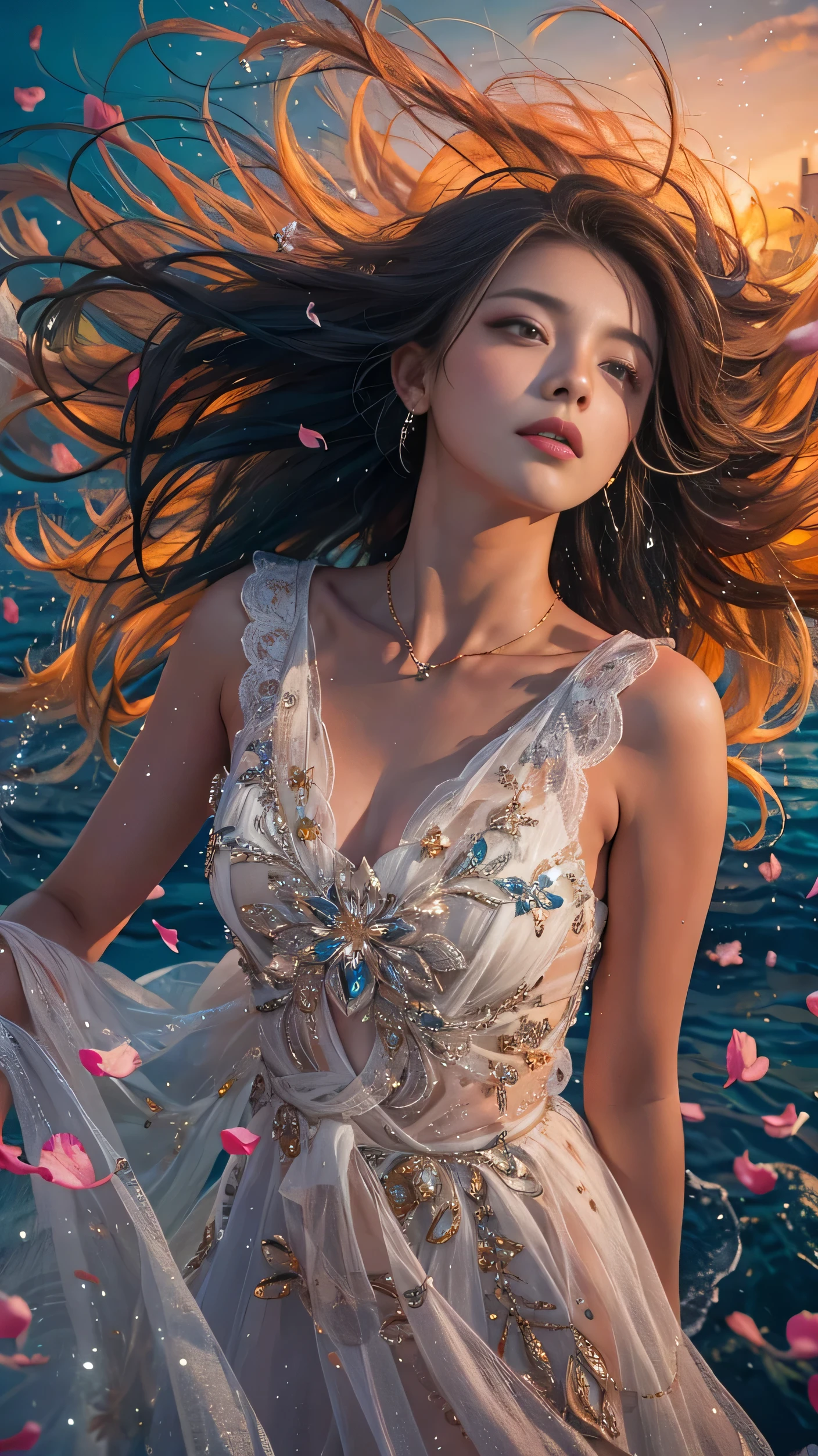 (highres:1.2),(ultra-detailed,realistic:1.37),heartbeat,vibrant colors,sunset,couple,dancing,flowers,soft lighting,passionate embrace,romantic atmosphere,beautiful scenery,lush greenery,gentle breeze,whispering trees,serene setting,blissful moment,graceful movements,delicate petals,harmonious connection,fleeting glances,enchanting ambiance,subtle shadows,fluid motions,intense emotions,intimate touch,love and romance,unforgettable memories,secluded paradise,endless joy,unbreakable bond,mesmerizing beauty,sun-kissed horizon peaceful tranquility,euphoric happiness,rejuvenating energy,celestial harmony,unwavering love captivating charm,radiant sunlight,gentle caress