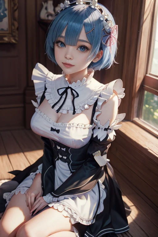masterpiece, Best quality, Ultra detailed, shiny shiny, glowing light, ray tracing, HDR, depth of field, (perfect face, detailed face, detailed eyes,perfect hands),(big tits:1.2),8 k,HD,ultra realistic face,ray tracing,perfect lighting,Best quality, Ultra detailed, sparkling eyes, (I look at the viewer,smile with open mouth:1.1), ((1 girl)), (mature woman:1.4),cowboy shot,hips,
rem,short hair,((gradient hair)),different colored eyes, eye gradient, (sparkling eyes:1.3), mascara, (fashion makeup), parted lips,hair ornament,long sleeves, dress, tape, hair tape, flower,frill, separate sleeves,wide sleeves, hair over one eye,apron, black dress, maid, maid headdress, black tape, neck tape, only upper teeth,frilled dress, x hair ornament, frilled sleeves, waist apron, white apron, pink tape,roswaal mansion maid uniform,
((middle of the school, school's yard, cherry trees, Cherry blossoms, school)),(complex background, many elements in the background:1.2),((super detailed background)), Dynamic poses, ((8 k wallpaper)) ,