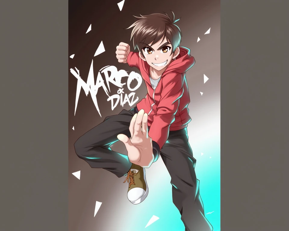 1boy, sfw, trousers , high school jacket, (Magazine cover-style illustration of a fashionable man in vibrant outfit posing in front of a colorful and dynamic background. He has a confident expression and is striking a pose. The text on the cover should be bold and attention-grabbing, with the title of the magazine and a catchy headline. The overall style should be modern and trendy, with a focus on fashion and lifestyle), wallpaper, crowds, fashion, contrapposto, male focus, model, cool, short black hair, brown glowing eyes
