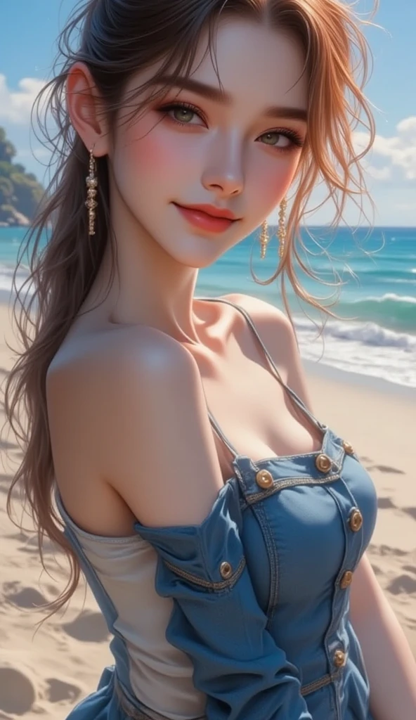 Painting,masterpiece, best quality, 1girl,small breasts,slim body,blue eyes, black hair,
back-to-back,crucifixion, arms behind head, arm hug,half updo,envy,transparent clothes,no bra,open shirt,see-through,nipples show through,Beach,top down,
fashi-girl,red lips,makeup,realistic,<lora:fashionGirl_v50:0.5>, <lora:shojovibe_v11:0.4>,PerfectNwsjMajic,<lora:nwsjmajic_11:0.6>,