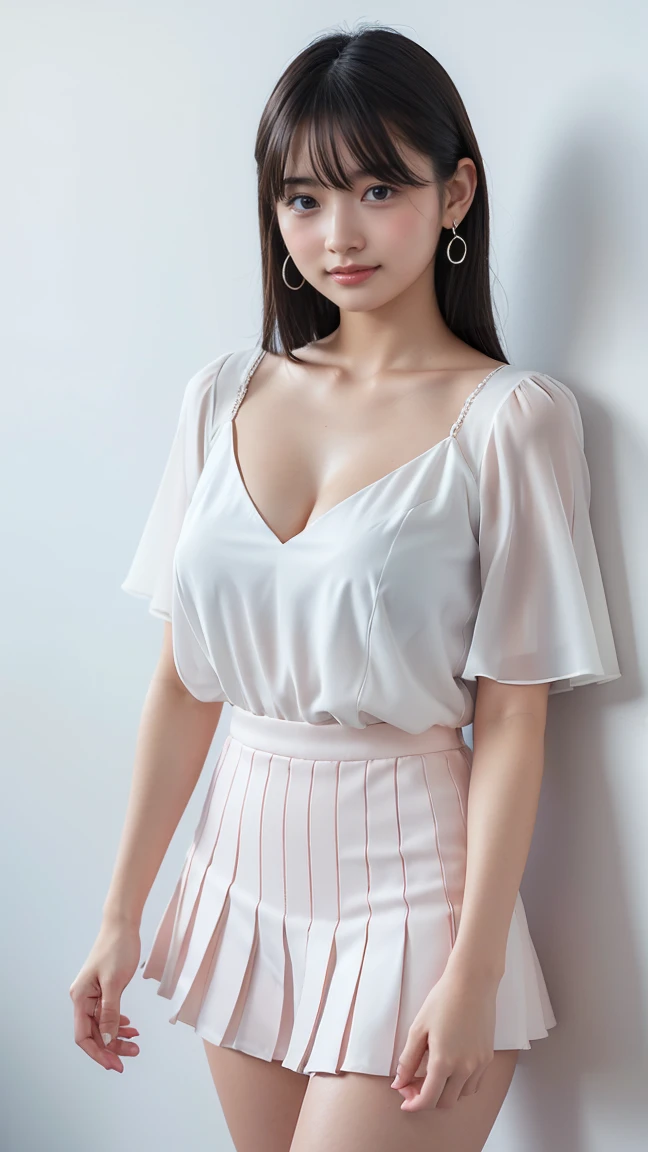 ((Medium-breasted, , small head)), ((15)), (Perfect Body: 1.1), (Young), (Short Wavy Hair: 1.2), Full Body Shot, (Girl in Uniform: 1.4, Pleated Skirt, Button Up Shirt), (((School Uniform)), (Highly Detailed CG 8k Wallpaper), (Very Delicate and Beautiful), (Masterpiece), (Best Quality: 1.0 ), (Ultra High Resolution: 1.0), Beautiful Lighting, Perfect Lightning, Realistic Shadows, [Hi-Res], Skin Detail, Ultra Detail, (Spread Legs)), (Legs Up), Slim Body), Slouched, Large Earrings, Thighs, (Beautiful Long Hair), , Thin Clavicle, Soft Navel, Soft Midriff, Soft Back, Angle from Above, Sweaty, Beautiful Breasts, Blush, Photorealistic, Realistic face, realistic eyes, small eyes, grinning (colorful))) ((cleavage))), (eyeliner), (mascara), ((thick white liquid on the body)), ((spreading thighs)), (((thick white liquid dripping from the body))), (hands on thighs))), ((sticking between breasts)))