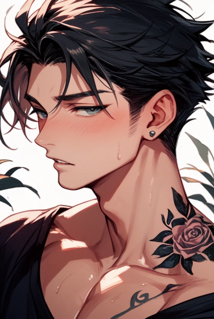 Cool guy with a rose tattoo